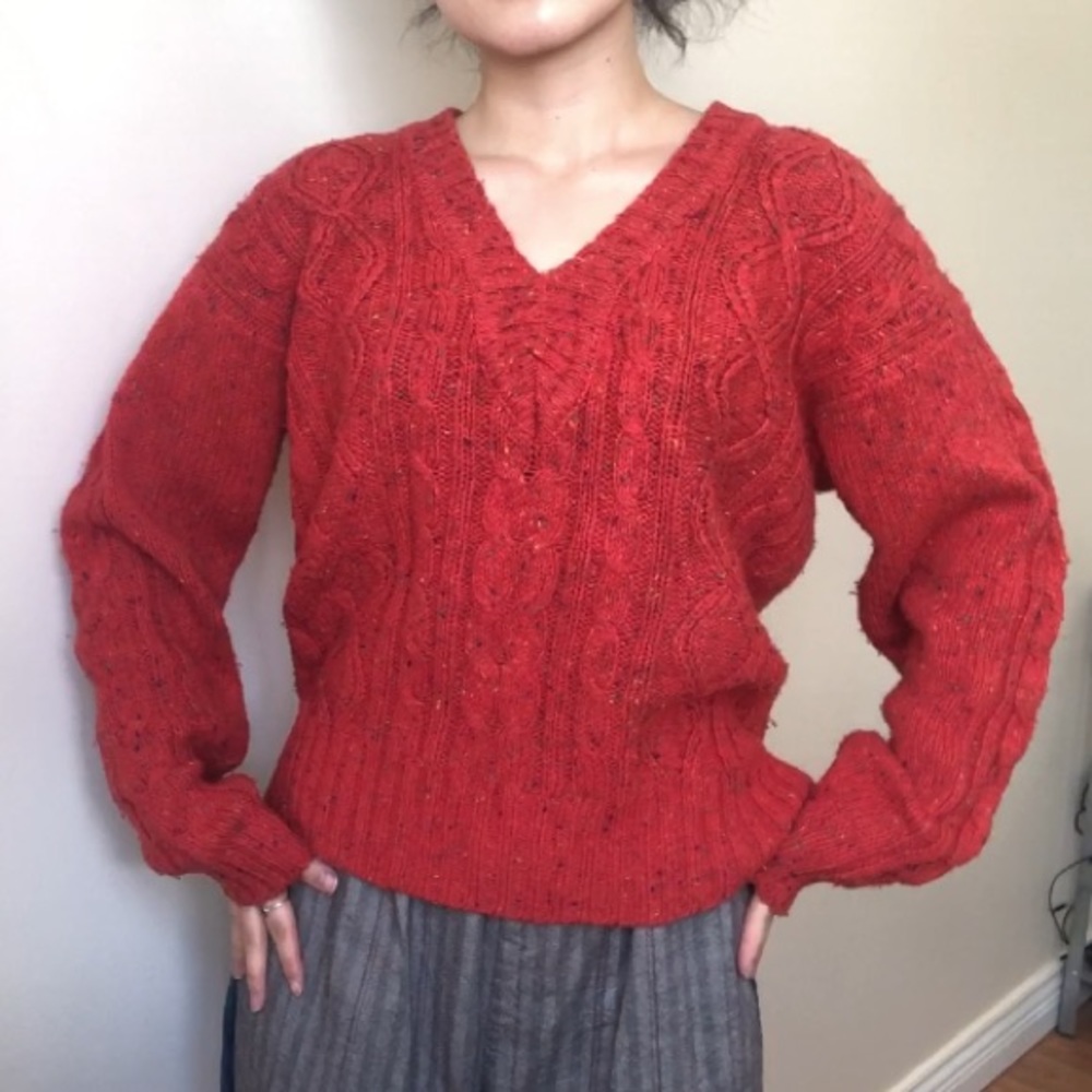 Vintage Tomato Red Sweater
